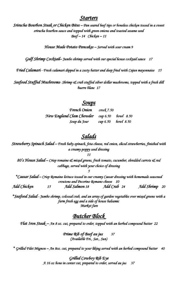 Cuz N Joe’s menu 4