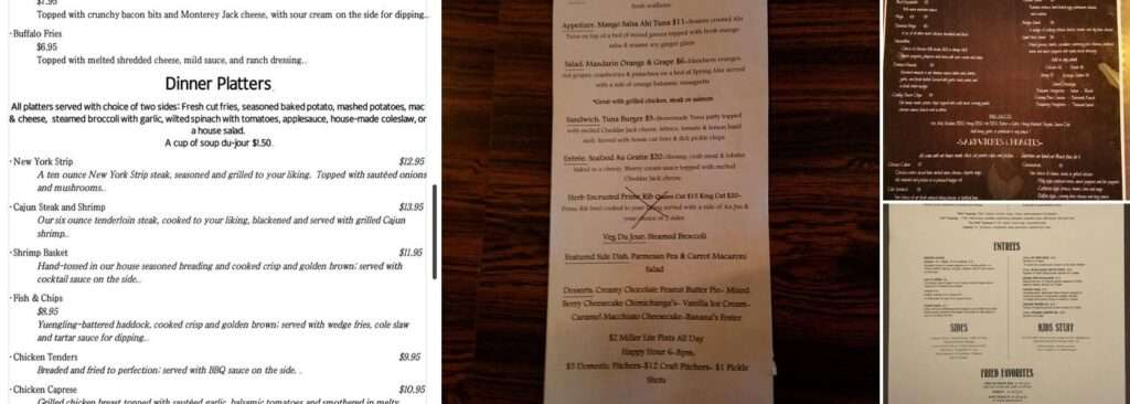 Cuz N Joe’s menu 2